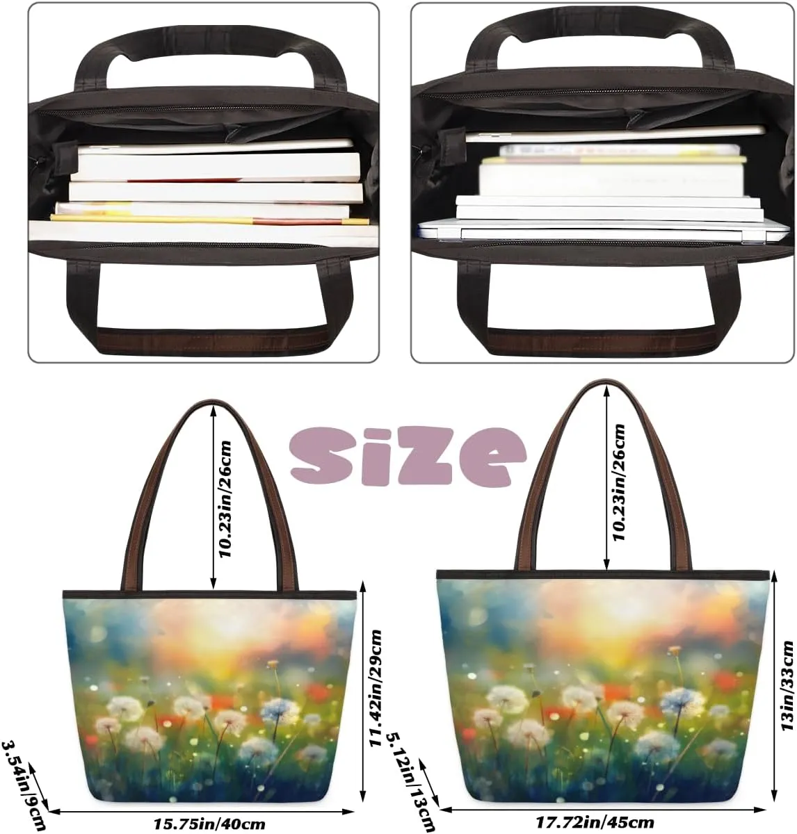 Tote Bag for Women with Zipper Large Capacity Top Handle Casual Shoulder Bag Handbag Reusable Shopping