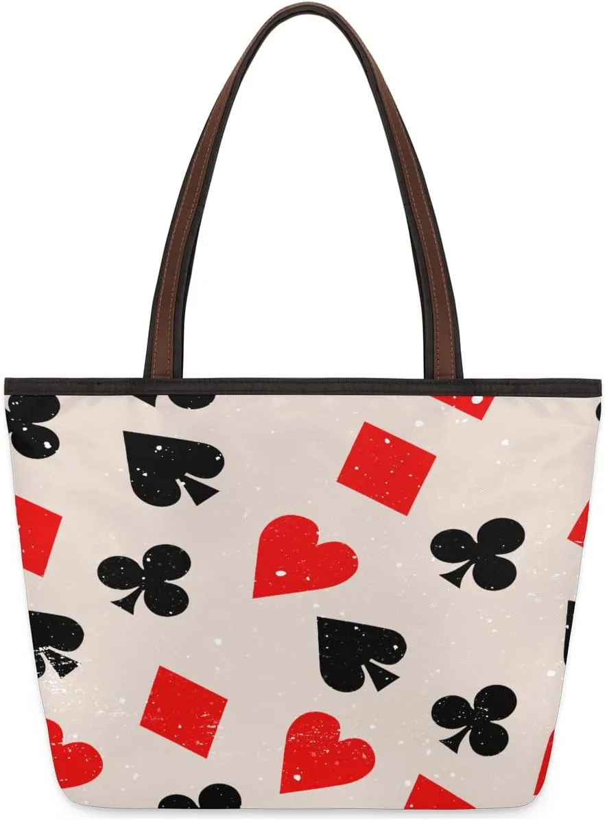 Tote Bag for Women with Zipper Large Capacity Top Handle Casual Shoulder Bag Handbag Reusable Shopping