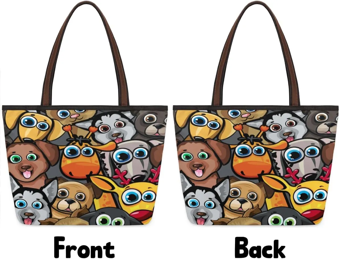 Tote Bag for Women with Zipper Large Capacity Top Handle Casual Shoulder Bag Handbag Reusable Shopping