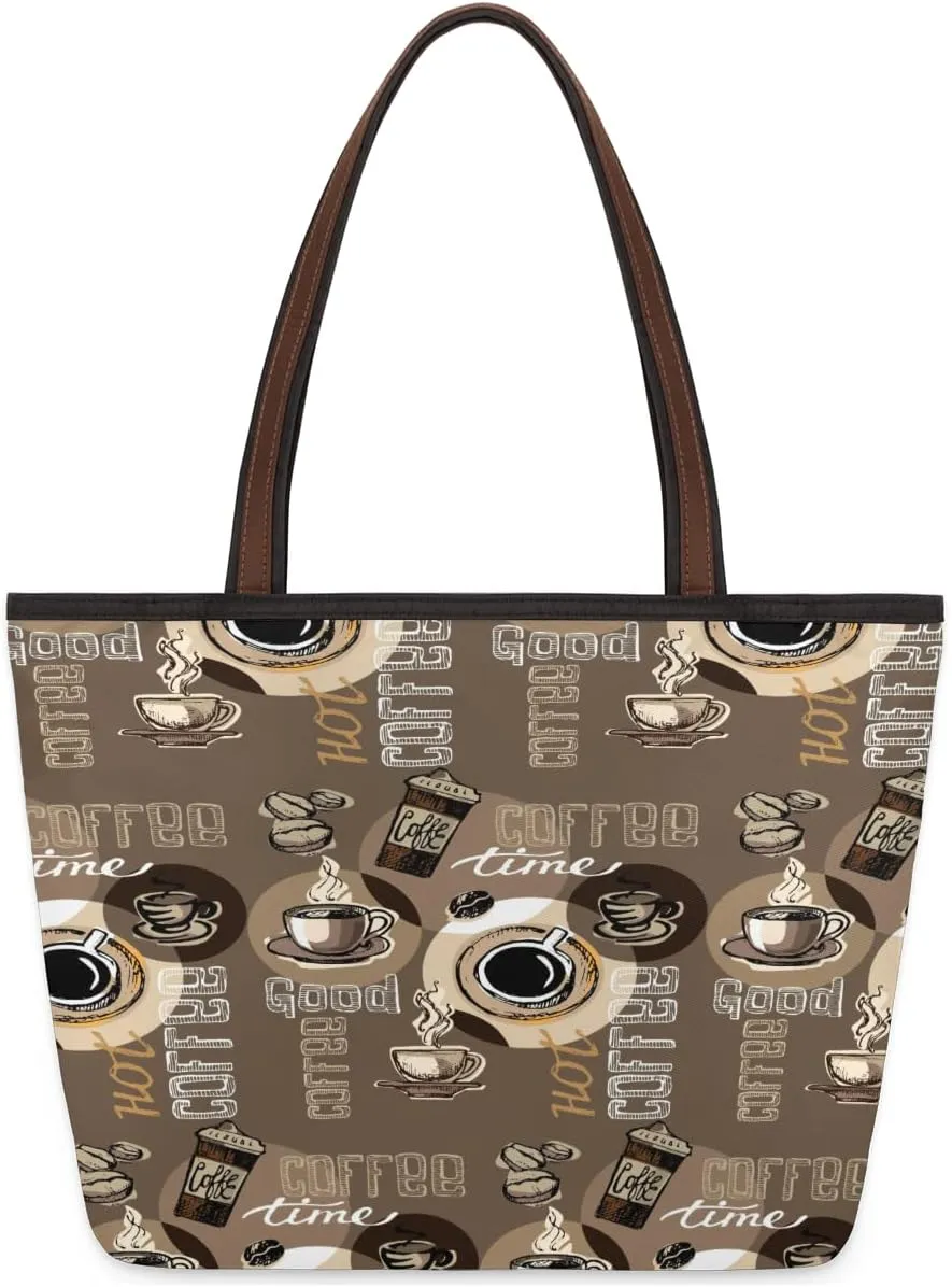 Tote Bag for Women with Zipper Large Capacity Top Handle Casual Shoulder Bag Handbag Reusable Shopping