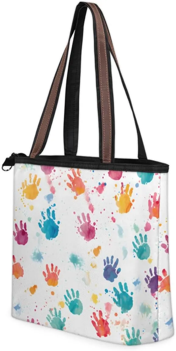 Tote Bag for Women with Zipper Large Capacity Top Handle Casual Shoulder Bag Handbag Reusable Shopping