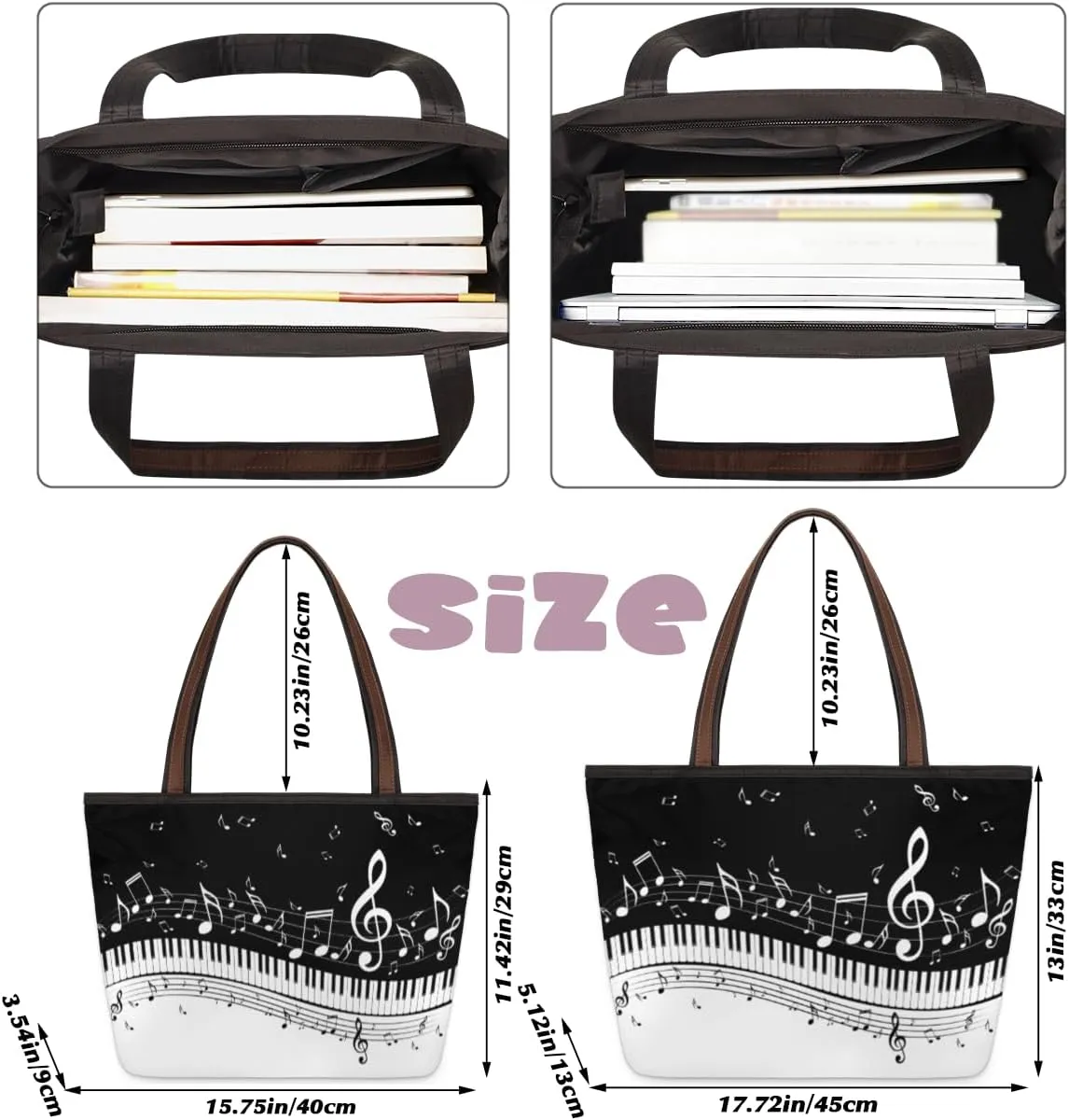 Tote Bag for Women with Zipper Large Capacity Top Handle Casual Shoulder Bag Handbag Reusable Shopping
