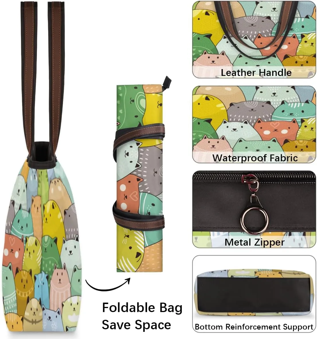 Tote Bag for Women with Zipper Large Capacity Top Handle Casual Shoulder Bag Handbag Reusable Shopping
