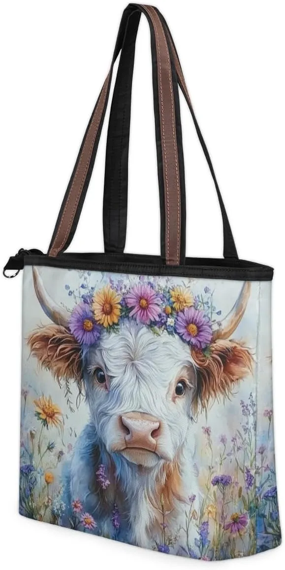 Tote Bag for Women with Zipper Large Capacity Top Handle Casual Shoulder Bag Handbag Reusable Shopping