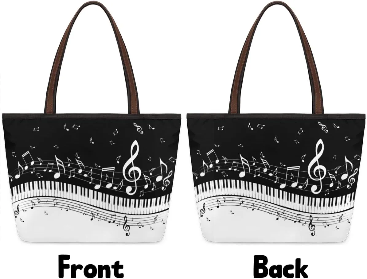 Tote Bag for Women with Zipper Large Capacity Top Handle Casual Shoulder Bag Handbag Reusable Shopping