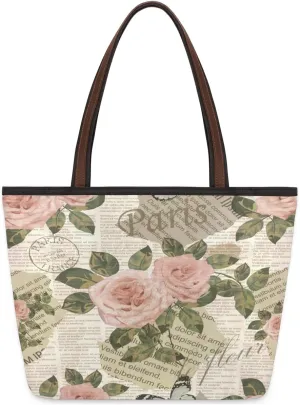Tote Bag for Women with Zipper Large Capacity Top Handle Casual Shoulder Bag Handbag Reusable Shopping
