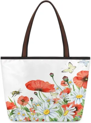 Tote Bag for Women with Zipper Large Capacity Top Handle Casual Shoulder Bag Handbag Reusable Shopping