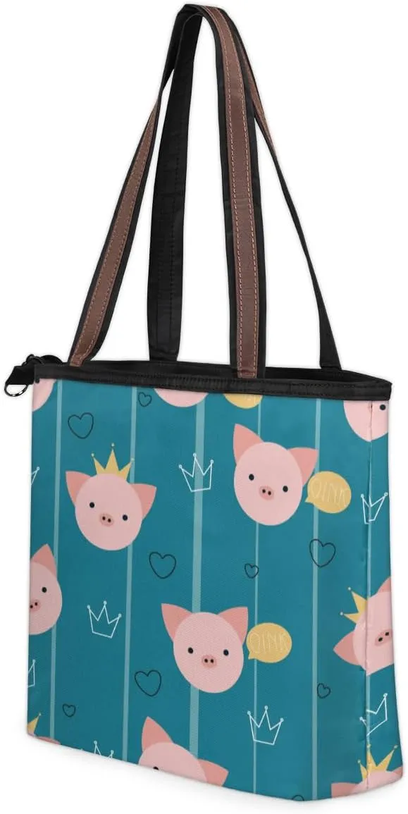Tote Bag for Women with Zipper Large Capacity Top Handle Casual Shoulder Bag Handbag Reusable Shopping