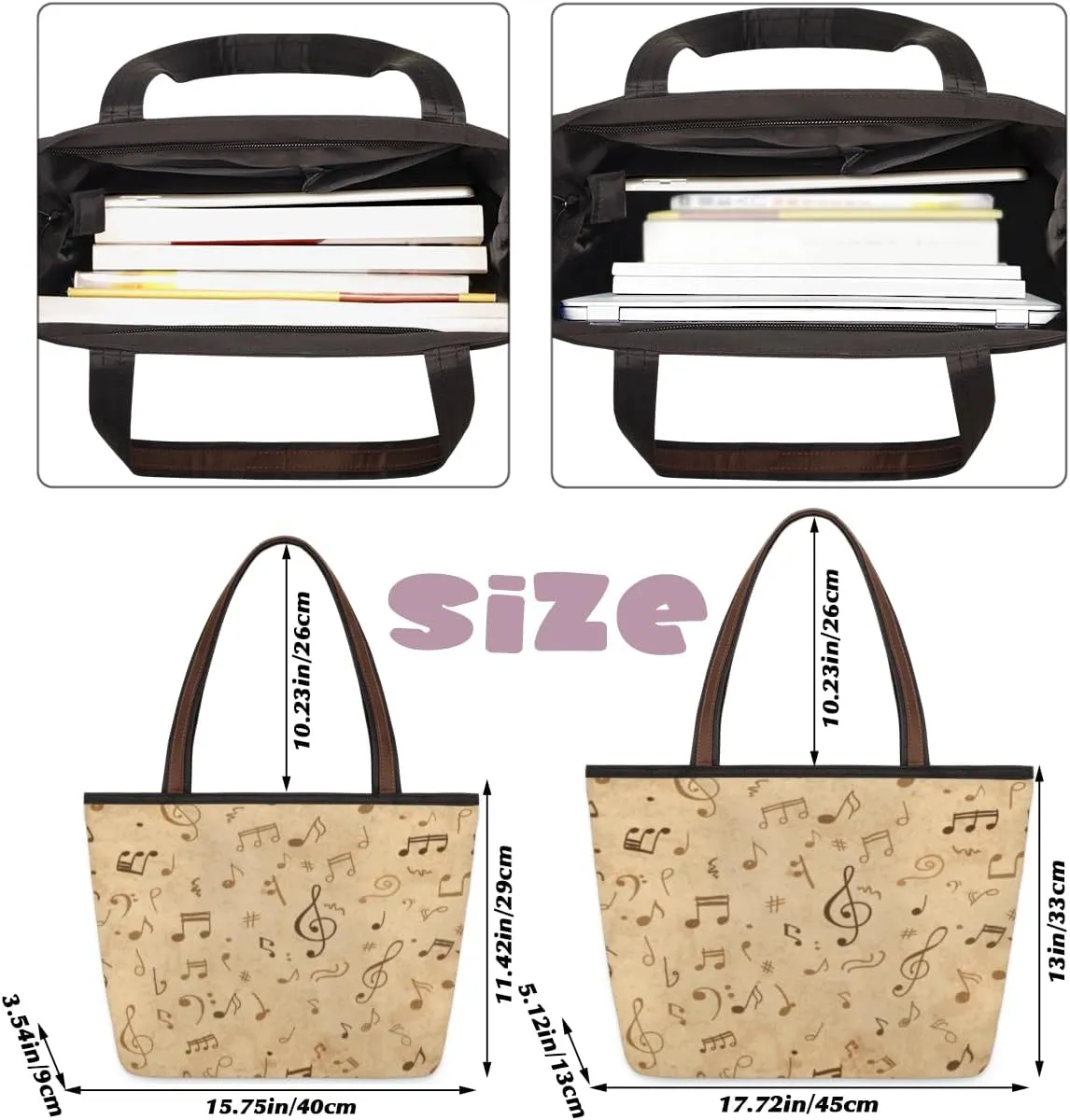 Tote Bag for Women with Zipper Large Capacity Top Handle Casual Shoulder Bag Handbag Reusable Shopping