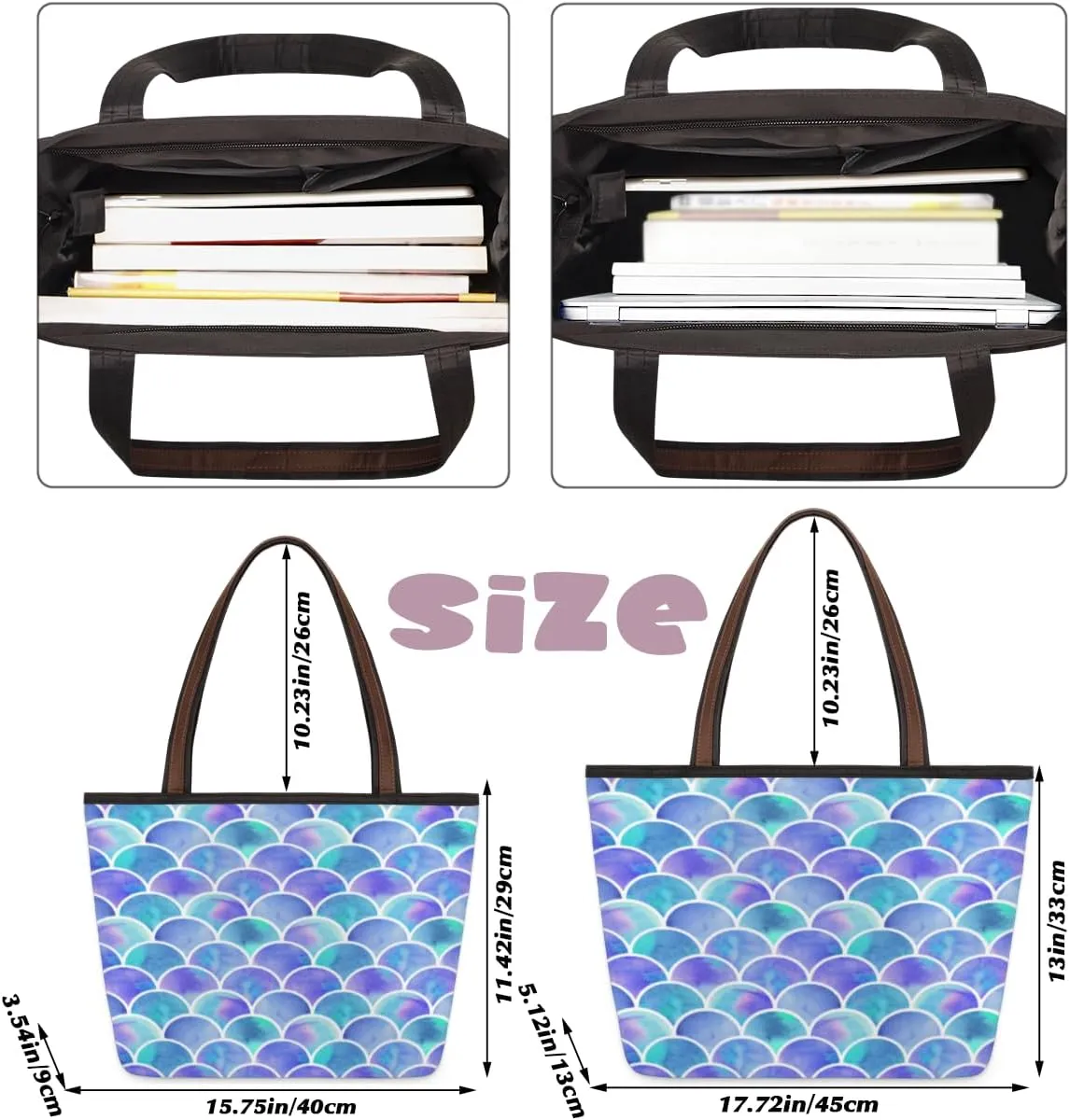 Tote Bag for Women with Zipper Large Capacity Top Handle Casual Shoulder Bag Handbag Reusable Shopping