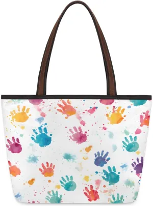 Tote Bag for Women with Zipper Large Capacity Top Handle Casual Shoulder Bag Handbag Reusable Shopping