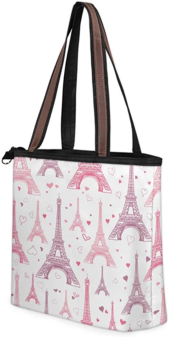 Tote Bag for Women with Zipper Large Capacity Top Handle Casual Shoulder Bag Handbag Reusable Shopping