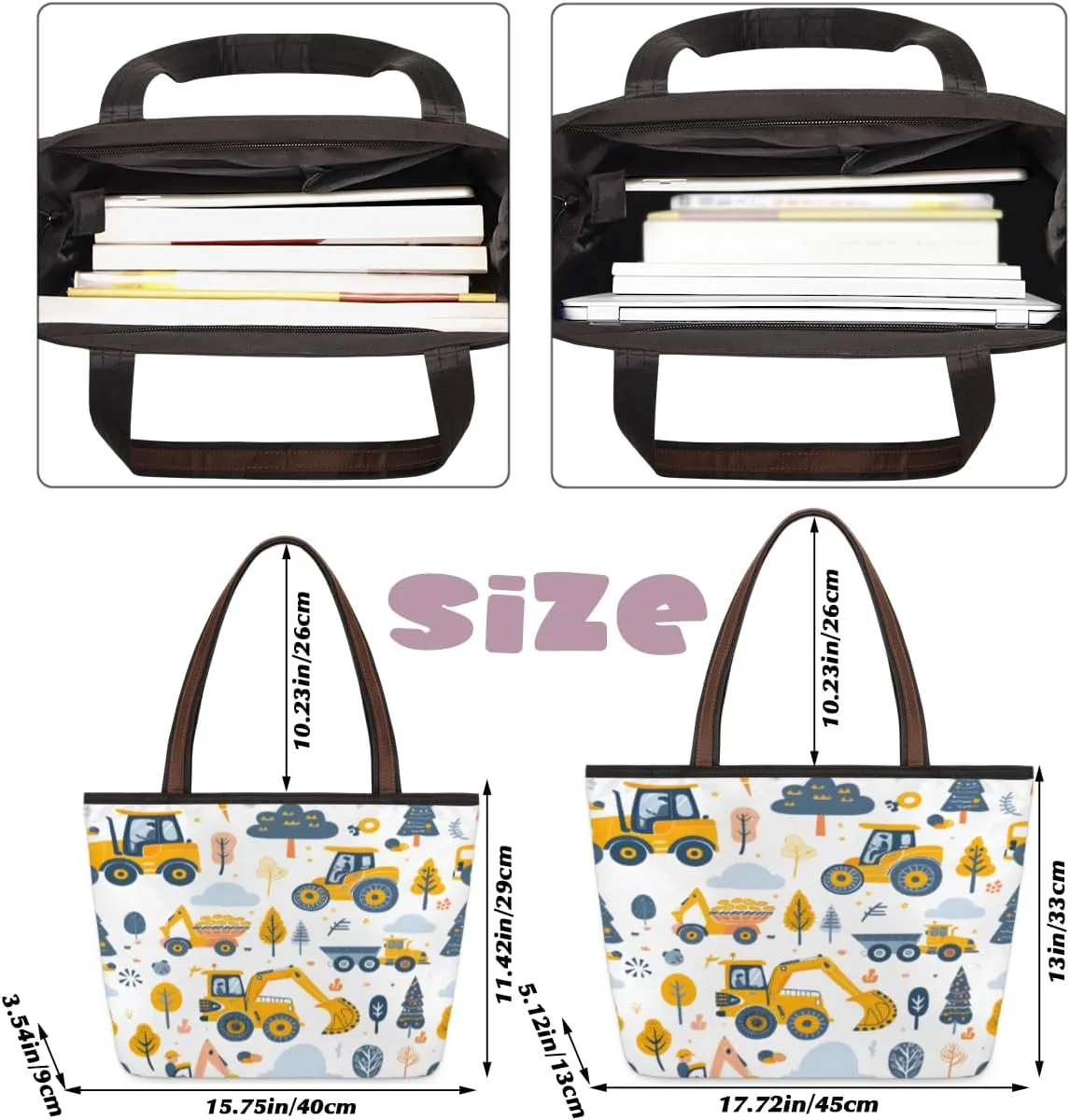 Tote Bag for Women with Zipper Large Capacity Top Handle Casual Shoulder Bag Handbag Reusable Shopping