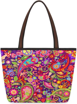 Tote Bag for Women with Zipper Large Capacity Top Handle Casual Shoulder Bag Handbag Reusable Shopping