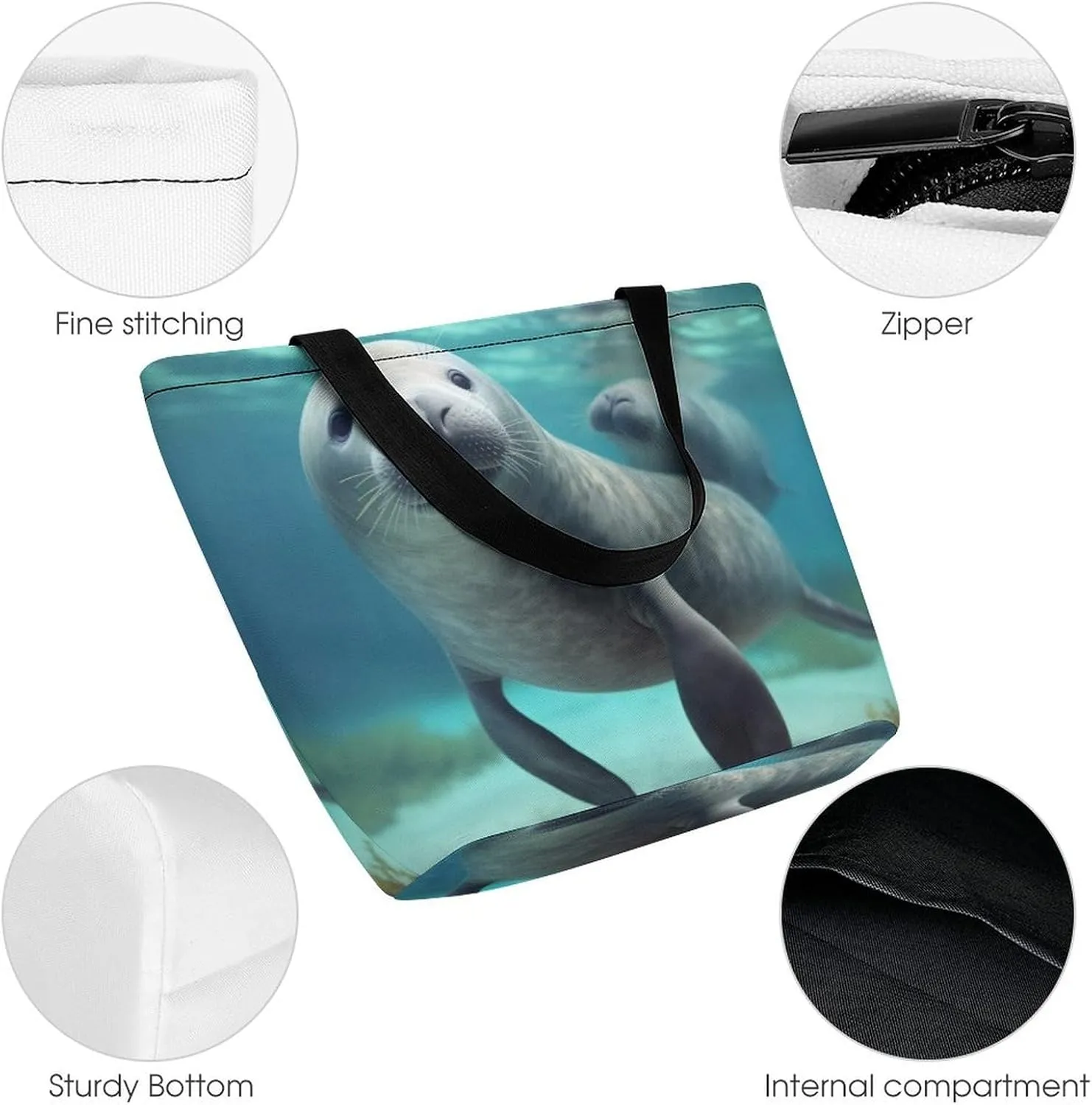 Tote Bag Reusable Grocery Bag Foldable Shopping Bag Extra Large Shoulder Bag Trick Or Treat Tote Bag for Work