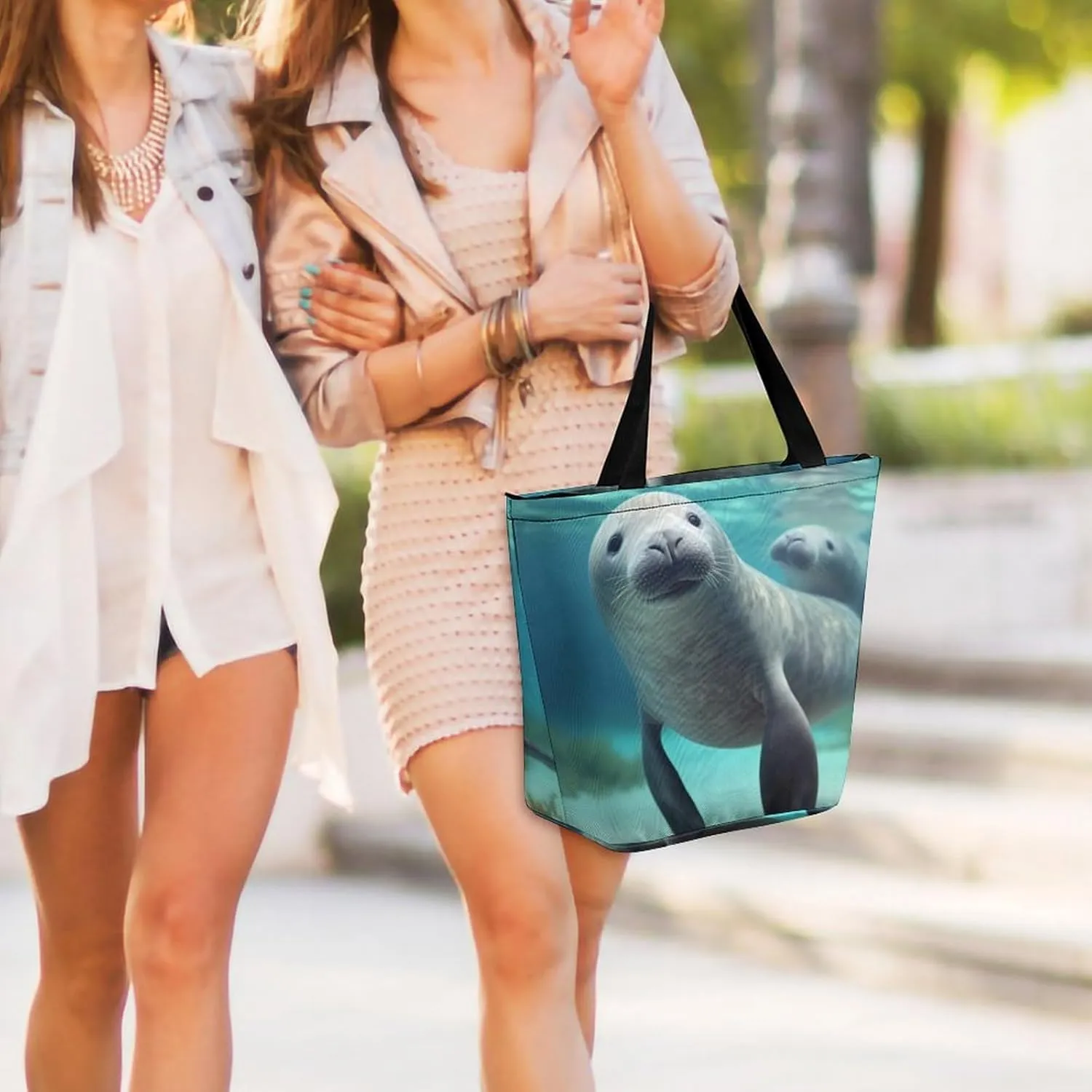 Tote Bag Reusable Grocery Bag Foldable Shopping Bag Extra Large Shoulder Bag Trick Or Treat Tote Bag for Work