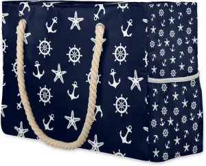 Tote Beach Bag for Women with Zipper Large Waterproof Sandproof Swim Pool Bag