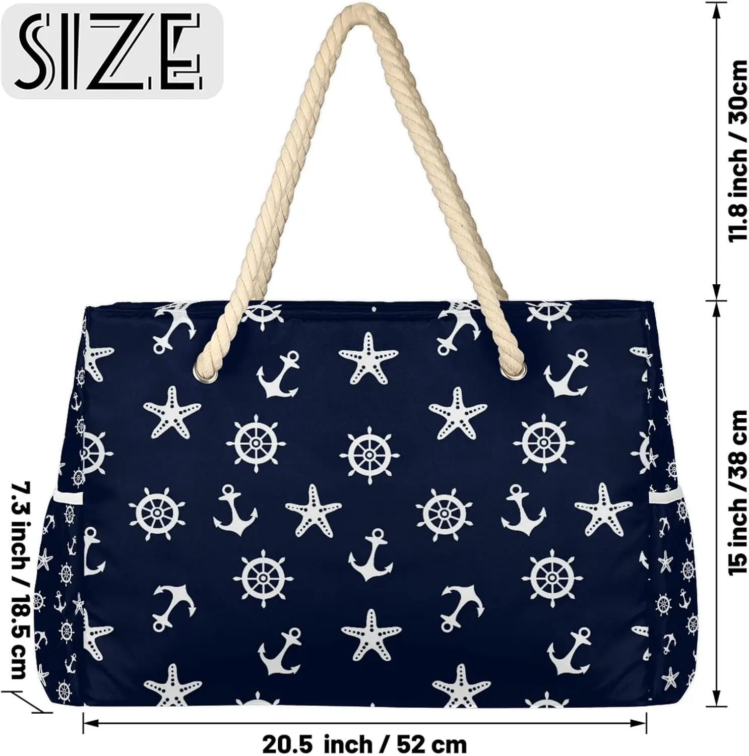 Tote Beach Bag for Women with Zipper Large Waterproof Sandproof Swim Pool Bag