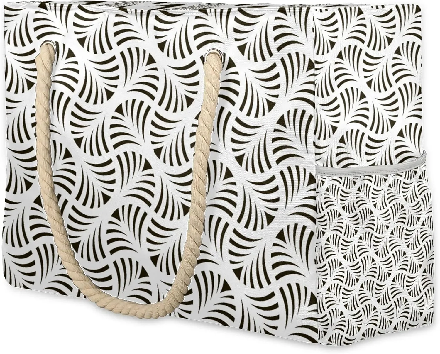 Tote Beach Bag for Women with Zipper Modern Large Waterproof Sandproof Swim Pool Bag