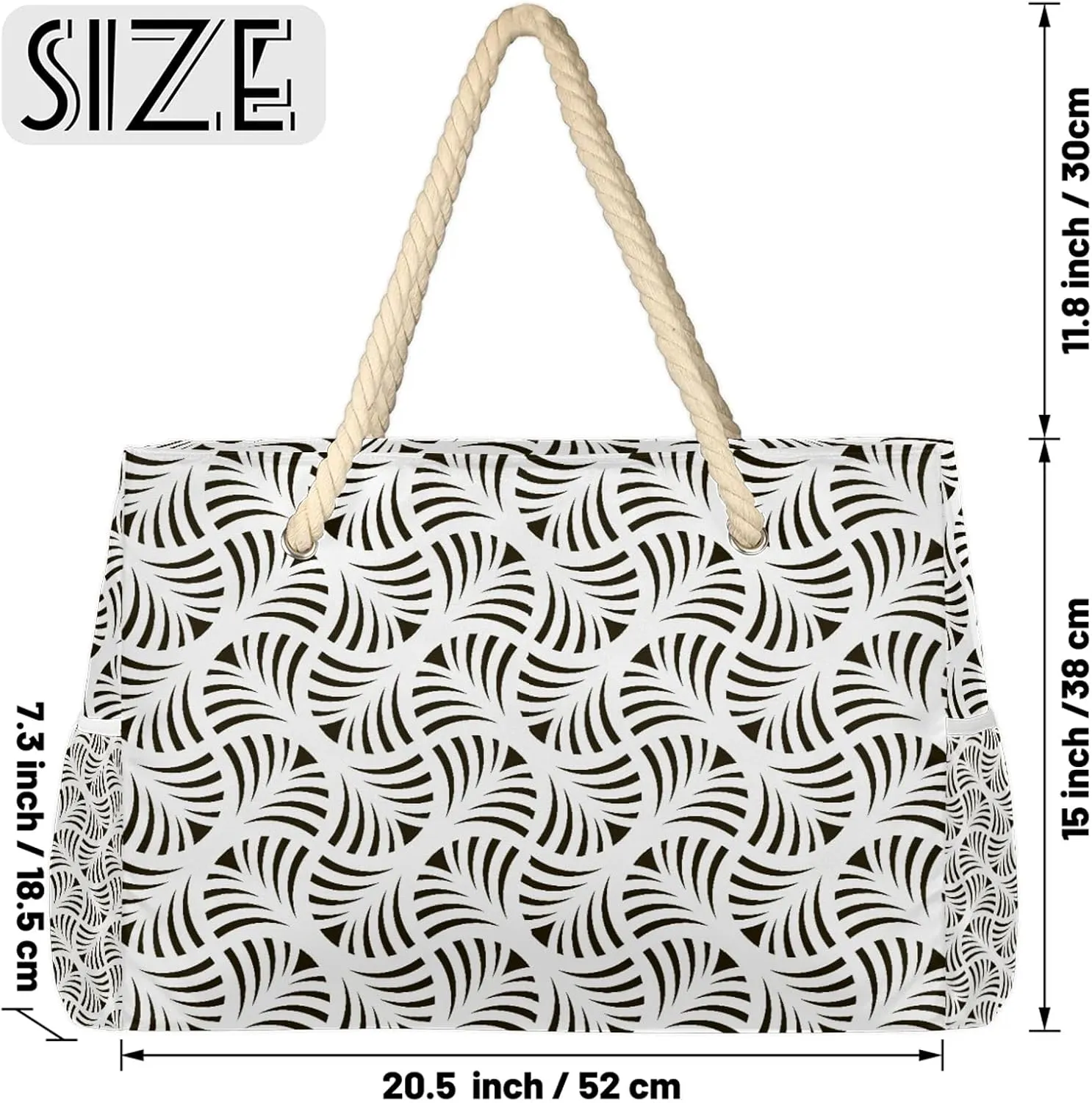 Tote Beach Bag for Women with Zipper Modern Large Waterproof Sandproof Swim Pool Bag