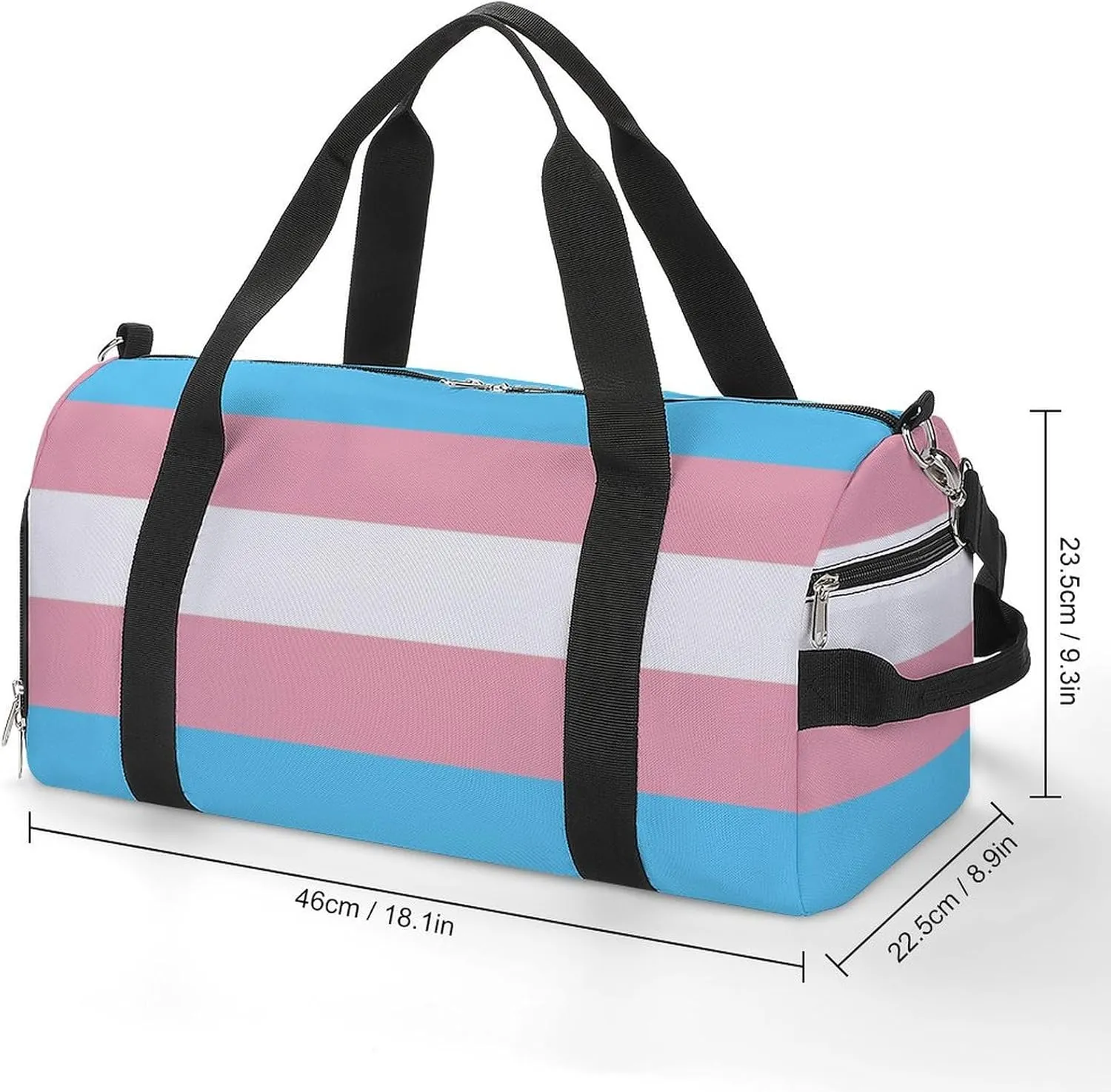 Transgender Pride Flag Gym Bag-Workout Organizer with Water Resistant Compartments for Gym Lovers, style-17-1
