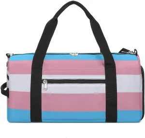 Transgender Pride Flag Gym Bag-Workout Organizer with Water Resistant Compartments for Gym Lovers, style-17-1