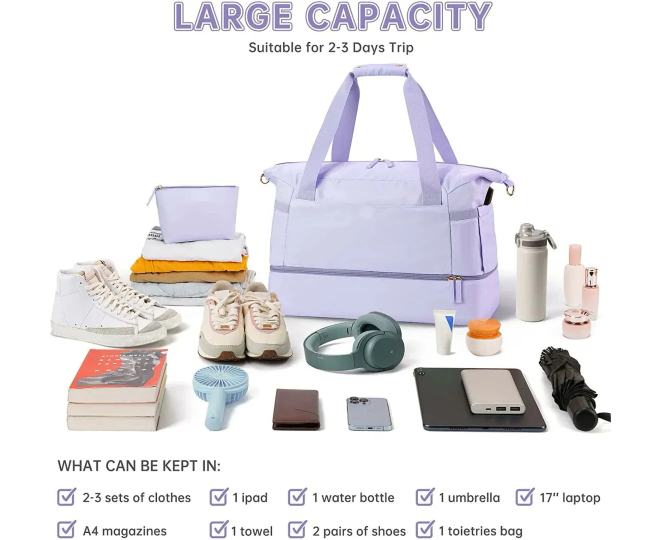 Travel Bag Duffel Bag Weekender Bag Overnight Bag Sport Bag Gym Bag