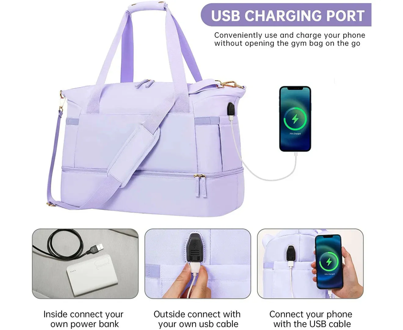 Travel Bag Duffel Bag Weekender Bag Overnight Bag Sport Bag Gym Bag