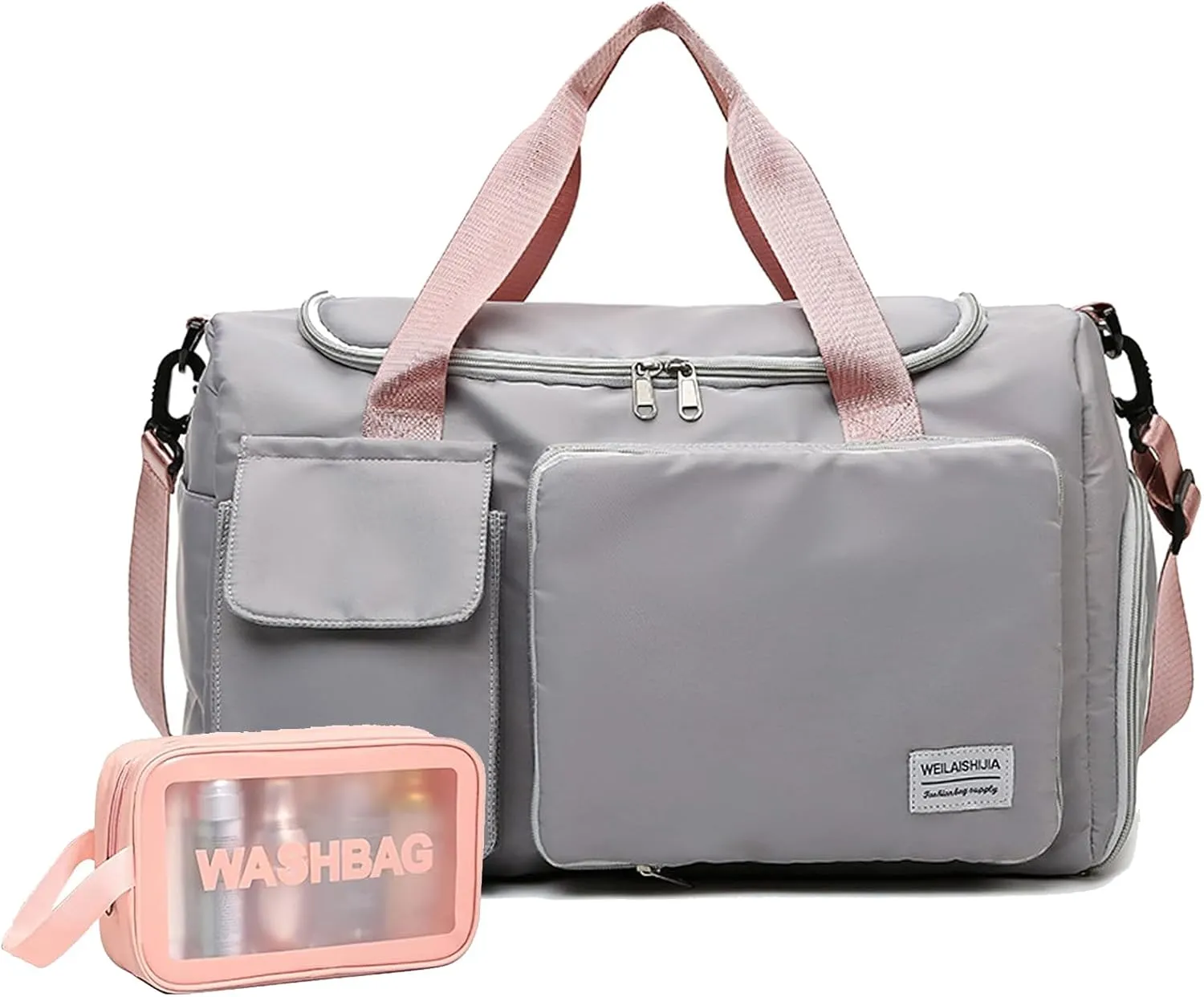Travel Bag, Large Capacity Folding Travel Bag, Sports Gym Bag with Wet Pocket & Shoes Compartment, Foldable Travel Duffel Bag, Weekender Overnight Bag for Women and Man