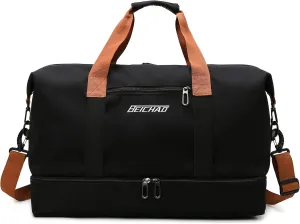 Travel Duffel Bag Sports Gym Swim Yoga Weekender Overnight Bags With Shoe Compartment for Women Men