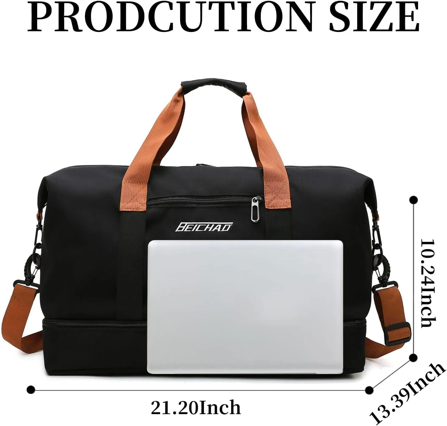 Travel Duffel Bag Sports Gym Swim Yoga Weekender Overnight Bags With Shoe Compartment for Women Men