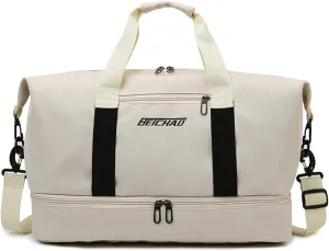Travel Duffel Bag Sports Gym Swim Yoga Weekender Overnight Bags With Shoe Compartment for Women Men
