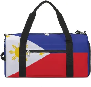 Travel Duffel with Philippines Flag for Men Women Shoe Compartment Sports Bag
