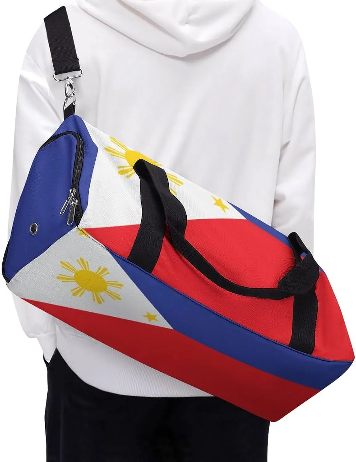 Travel Duffel with Philippines Flag for Men Women Shoe Compartment Sports Bag