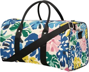 Travel Duffle Bag Abstract Palm Leaves Gym Bags for Men Women Travel Duffel Bags with Adjustable Shoulder Strap Carry On Weekender Bag