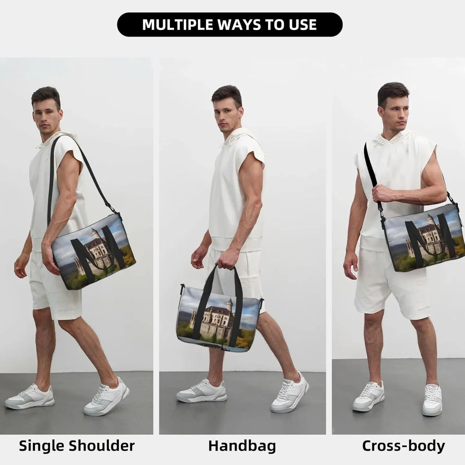Travel Duffle Bag Weekender Bags for Men Women Adjustable Large Capacity Weekender Overnight Bag Carry On Tote Bags Waterproof Sport Gym Bag for Travel Yoga, Historical Monuments of Armenia, One Size