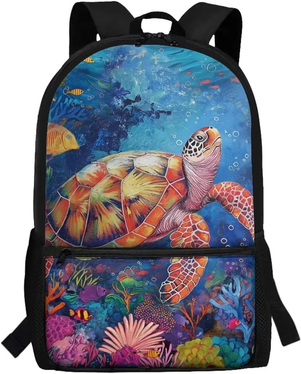 Turtle School Backpack for Boys 9-10 School Bag Elementary 5th Grade 17 Inch Bookbags Kids Large Schoolbag Student Camping Backpacks Lightweight Travel Duffel Bag Rucksack Back Pack