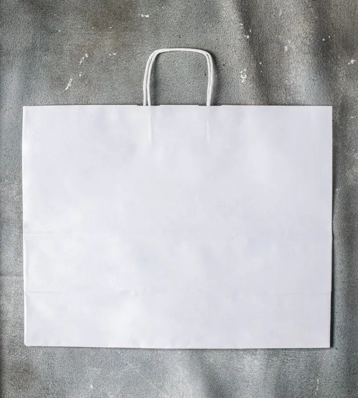 Twisted Handle Kraft Paper Bag - White 500x180x390mm