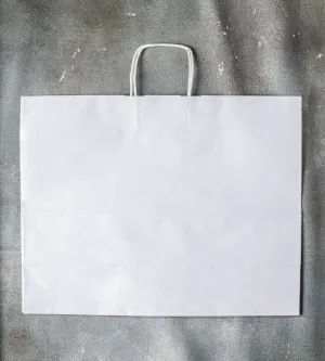 Twisted Handle Kraft Paper Bag - White 500x180x390mm