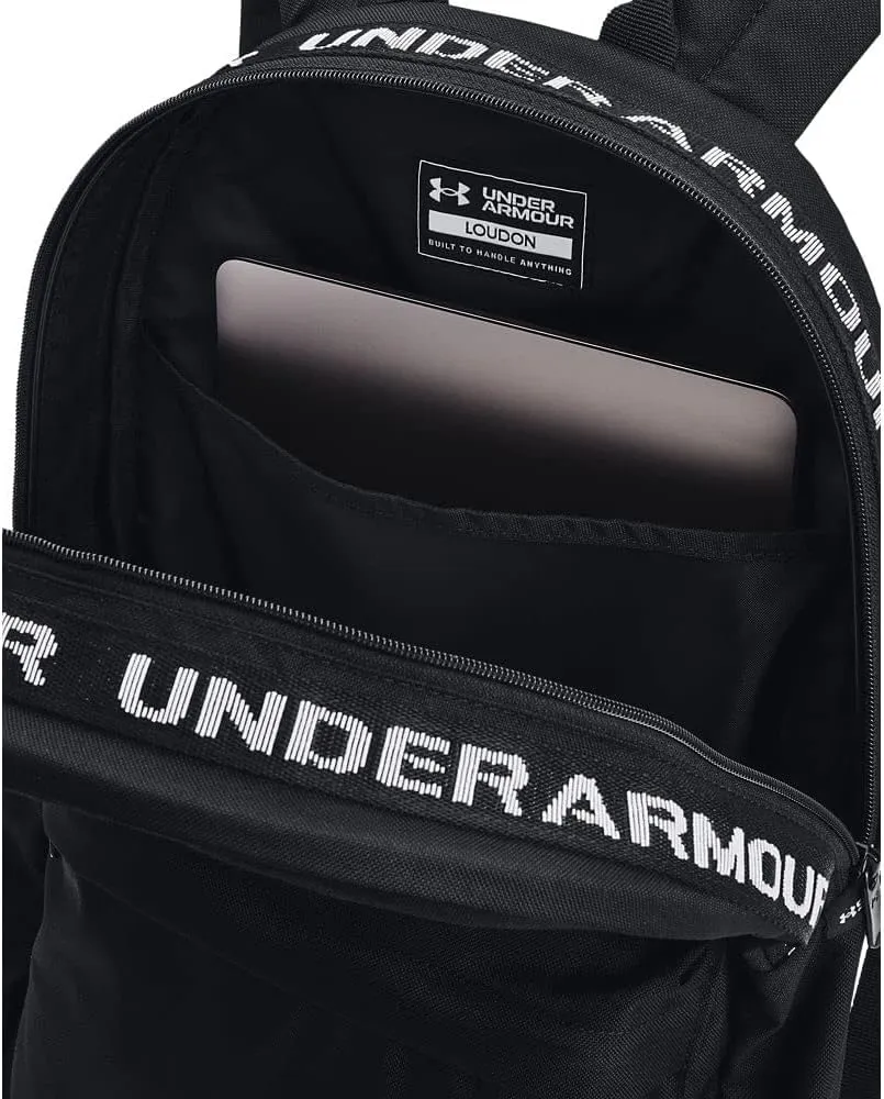 Under Armour Unisex Loudon Backpack, Black (001)/White, One Size Fits All