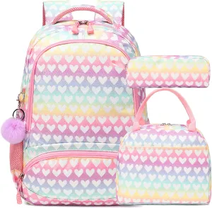 Unicorn Backpack for Girls School Backpack for Girls Unicorn Bookbag School Bag Set for Elementary Back to School