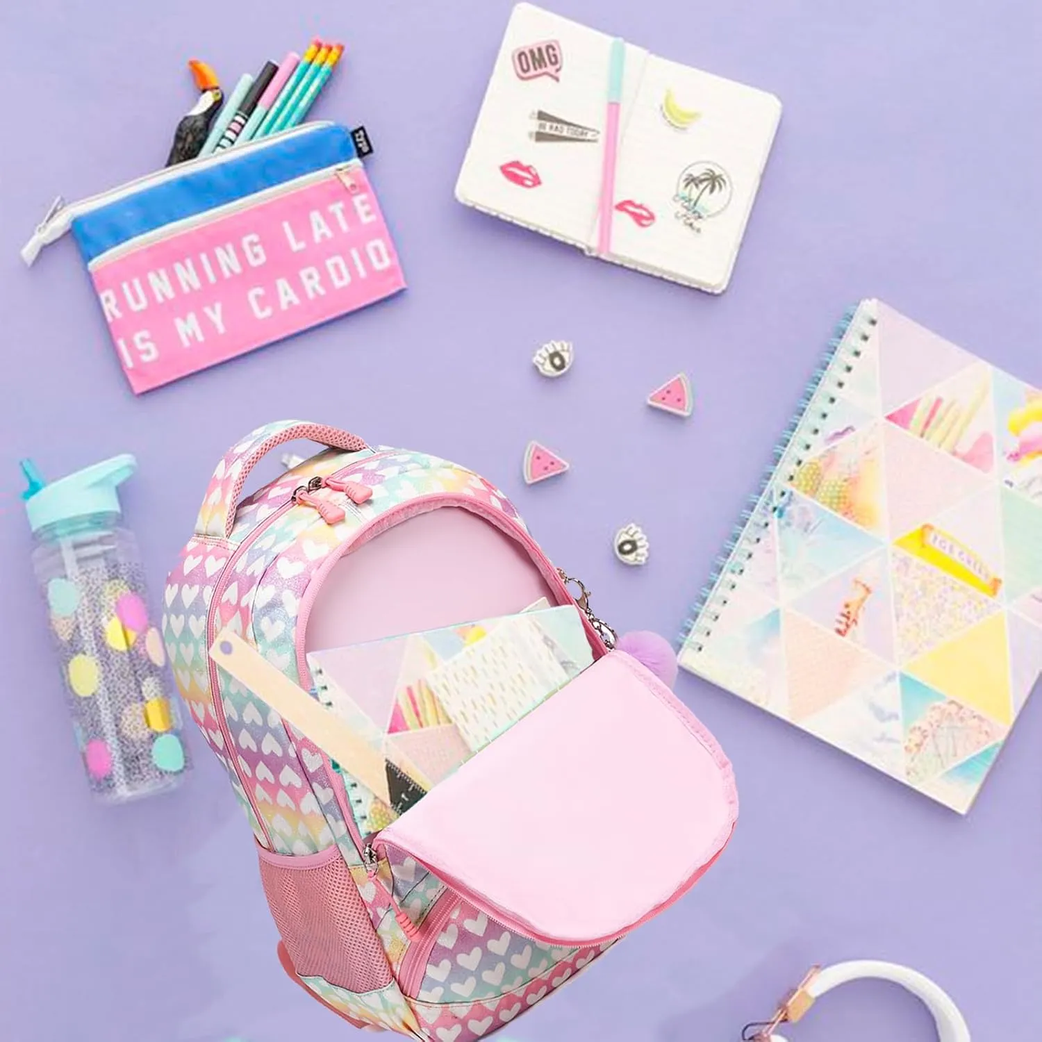 Unicorn Backpack for Girls School Backpack for Girls Unicorn Bookbag School Bag Set for Elementary Back to School
