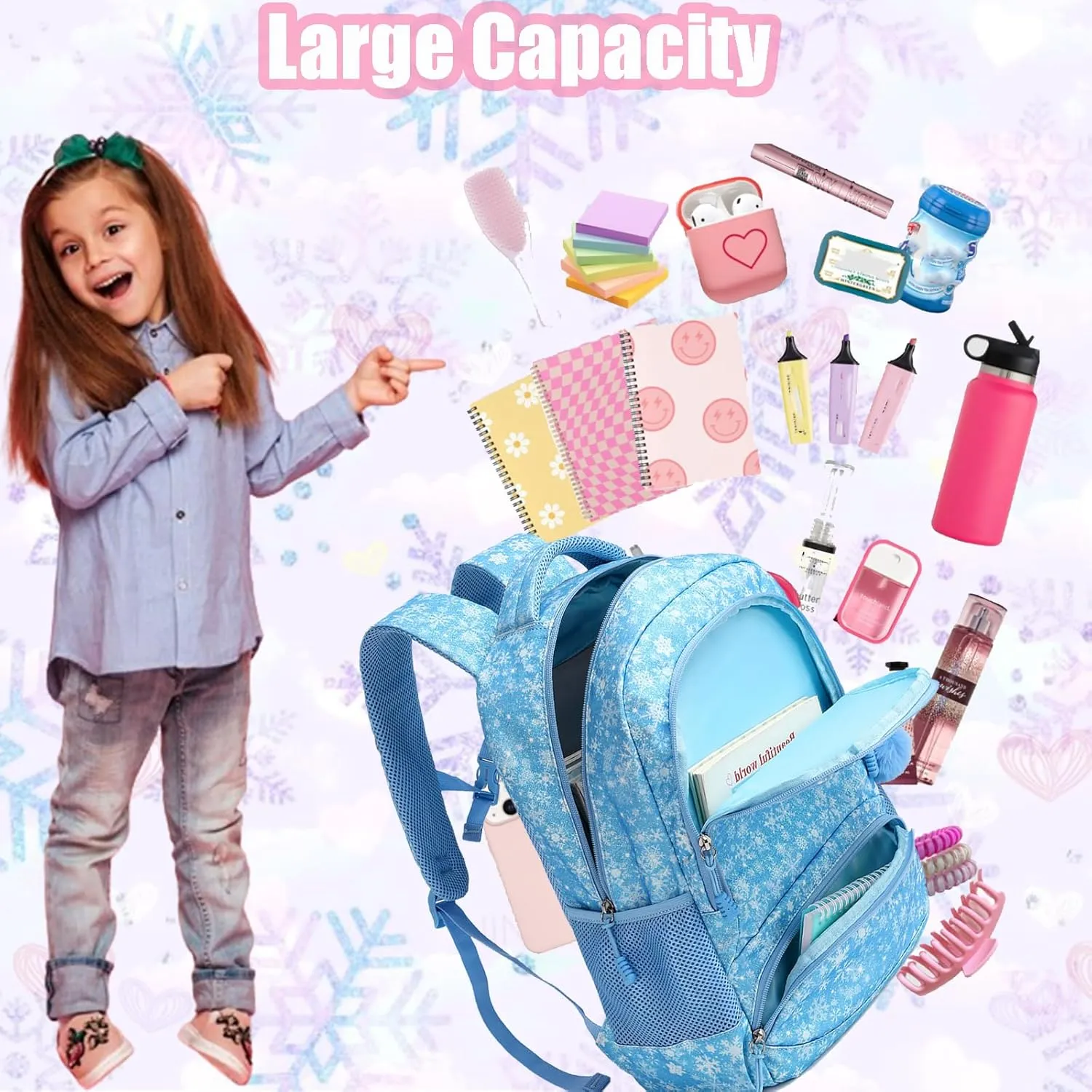 Unicorn Backpack for Girls School Backpack for Girls Unicorn Bookbag School Bag Set for Elementary Back to School