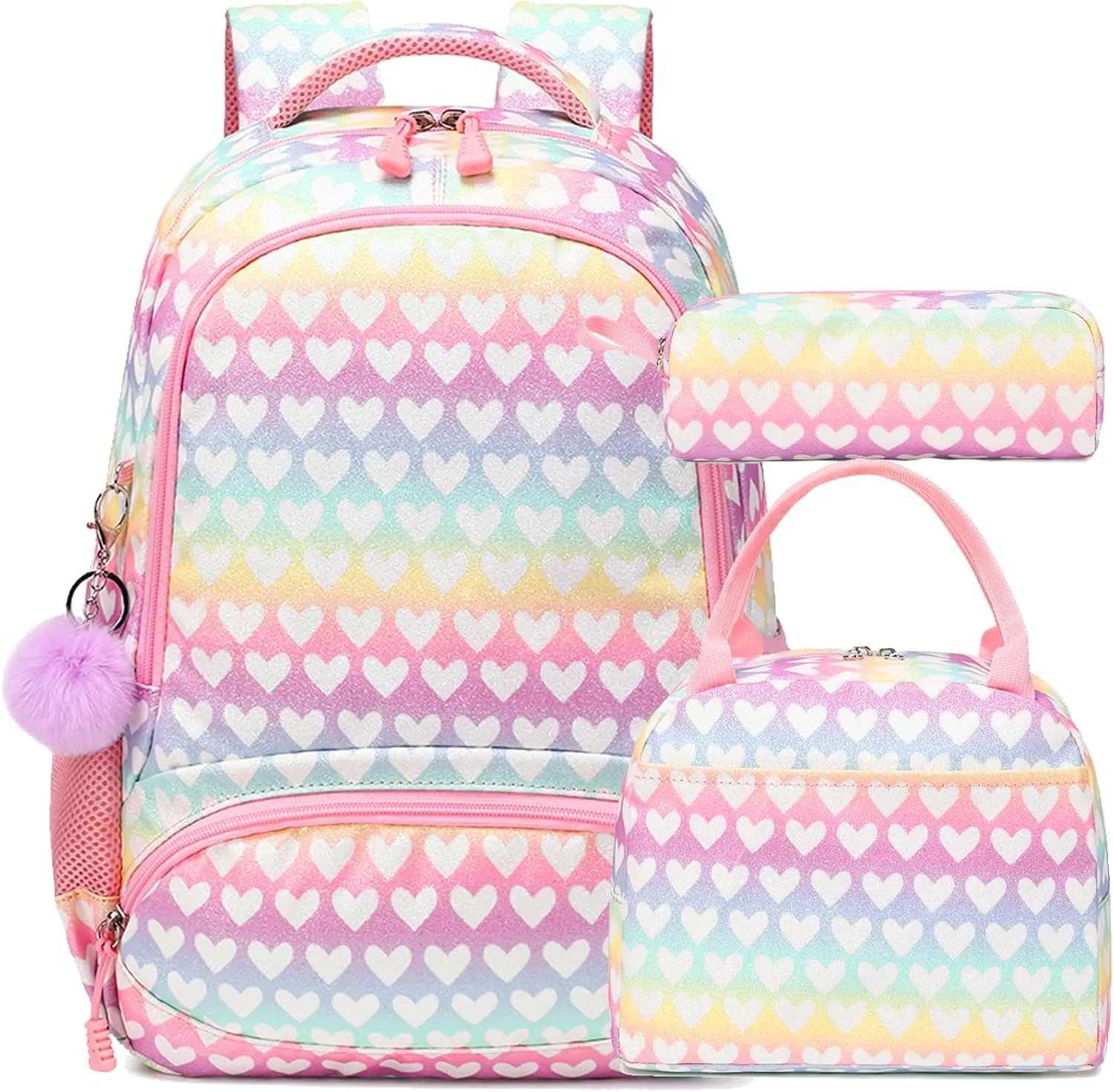 Unicorn Backpack for Girls School Backpack for Girls Unicorn Bookbag School Bag Set for Elementary Back to School