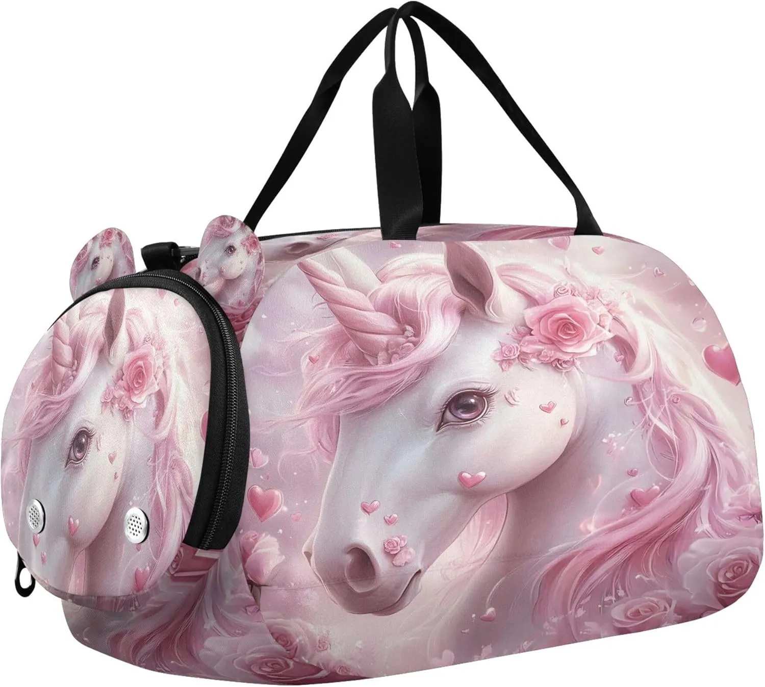 Unicorn Youth Sports & Travel Duffle Bag with Shoe Compartment,Waterproof Gym Bag for Girls and Boys (Overnight Essentials Organizer)