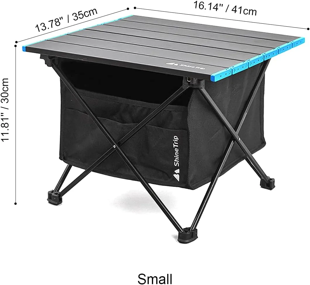 UNISTRENGH Foldable Camping Table Portable Camping Side Tables Ultralight Waterproof Aluminum Alloy Table Top with Carrying Bag for Picnic Camp Beach Outdoor BBQ Cooking