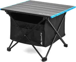 UNISTRENGH Foldable Camping Table Portable Camping Side Tables Ultralight Waterproof Aluminum Alloy Table Top with Carrying Bag for Picnic Camp Beach Outdoor BBQ Cooking