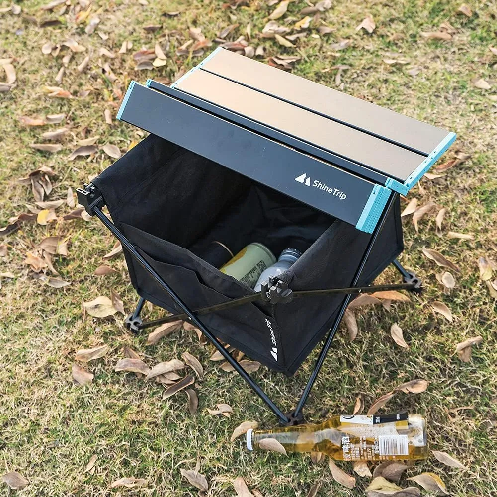 UNISTRENGH Foldable Camping Table Portable Camping Side Tables Ultralight Waterproof Aluminum Alloy Table Top with Carrying Bag for Picnic Camp Beach Outdoor BBQ Cooking