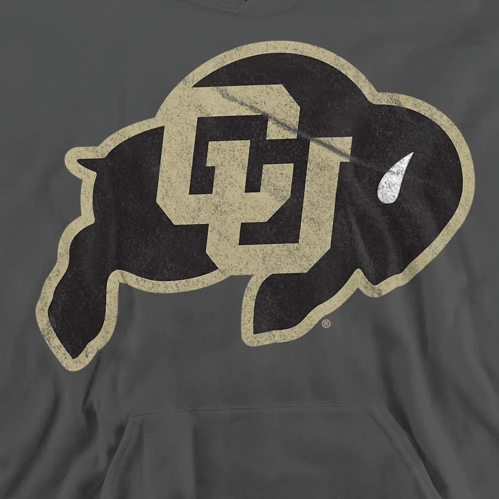 University of Colorado Official Distressed Primary Youth Kids Boy/Girls Pull-Over Hoodie Sweatshirt
