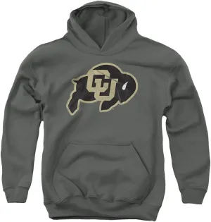 University of Colorado Official Distressed Primary Youth Kids Boy/Girls Pull-Over Hoodie Sweatshirt